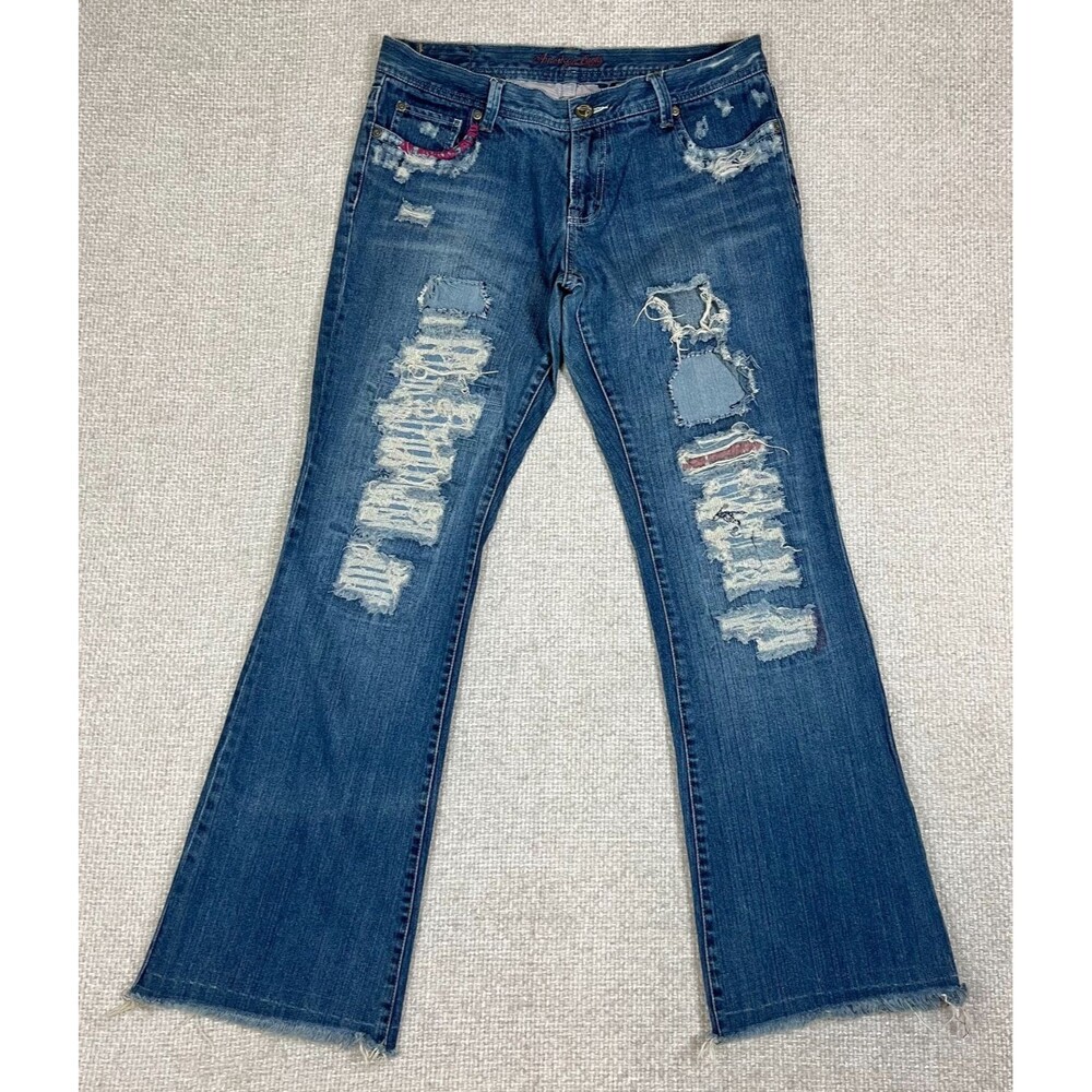 Vintage American Eagle Jeans Hipster Skinny Flare Women's 10 Blue Denim Y2K